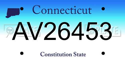 AV26453 Connecticut License Plate