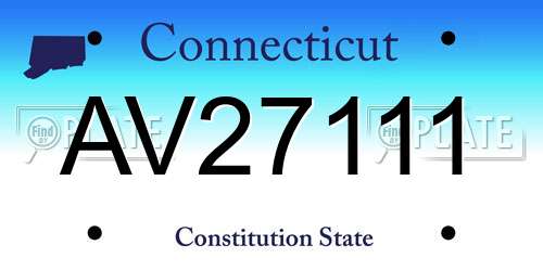 AV27111 Connecticut License Plate