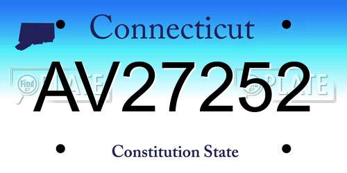 AV27252 Connecticut License Plate