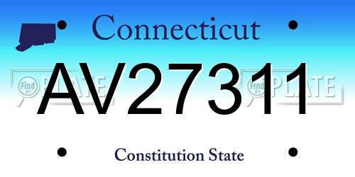 AV27311 Connecticut License Plate