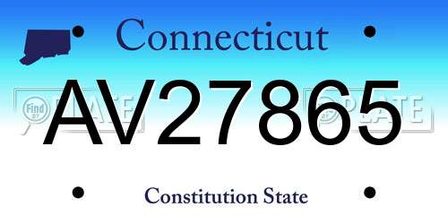 AV27865 Connecticut License Plate