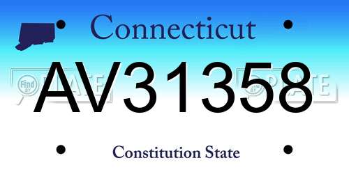 AV31358 Connecticut License Plate