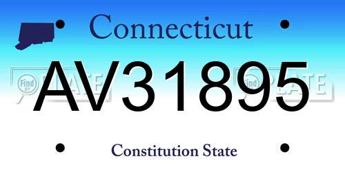 AV31895 Connecticut License Plate