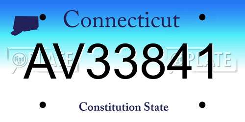 AV33841 Connecticut License Plate