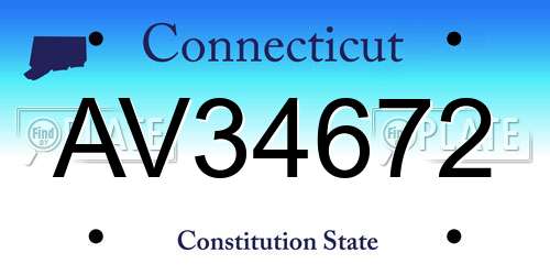 AV34672 Connecticut License Plate