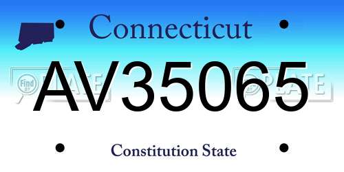 AV35065 Connecticut License Plate