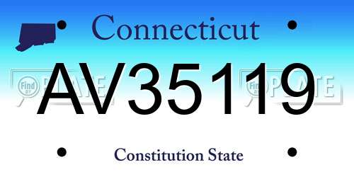 AV35119 Connecticut License Plate
