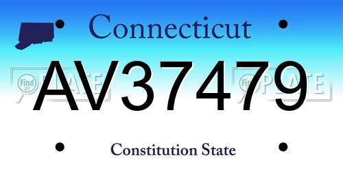 AV37479 Connecticut License Plate