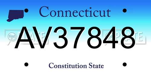 AV37848 Connecticut License Plate