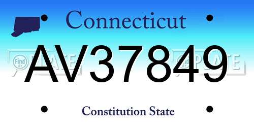 AV37849 Connecticut License Plate