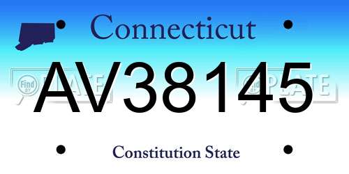 AV38145 Connecticut License Plate