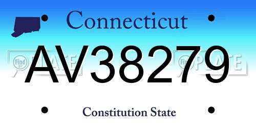 AV38279 Connecticut License Plate