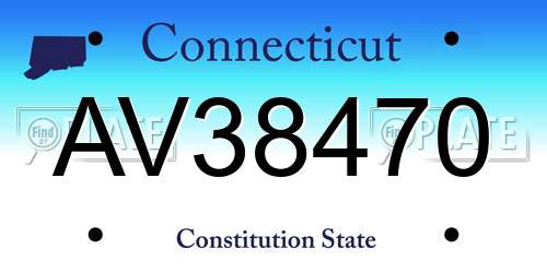 AV38470 Connecticut License Plate