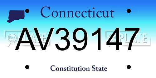 AV39147 Connecticut License Plate