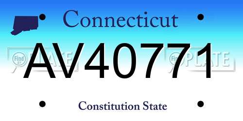 AV40771 Connecticut License Plate