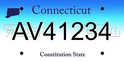 AV41234 Connecticut License Plate