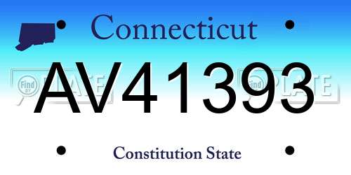 AV41393 Connecticut License Plate