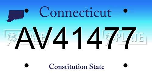AV41477 Connecticut License Plate