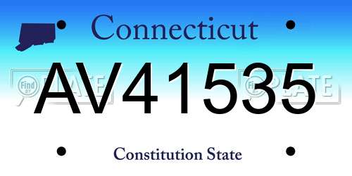 AV41535 Connecticut License Plate