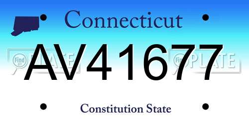 AV41677 Connecticut License Plate