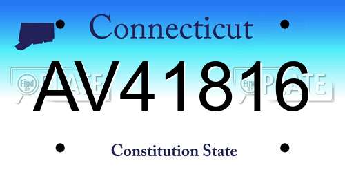 AV41816 Connecticut License Plate