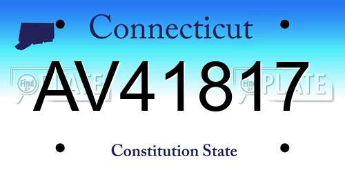 AV41817 Connecticut License Plate