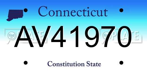 AV41970 Connecticut License Plate
