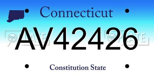 AV42426 Connecticut License Plate