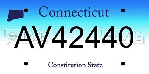 AV42440 Connecticut License Plate