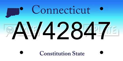 AV42847 Connecticut License Plate
