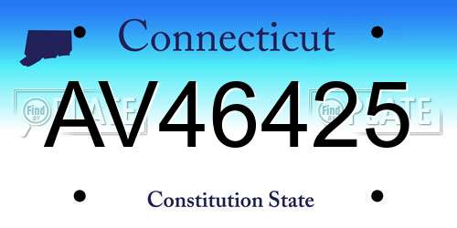 AV46425 Connecticut License Plate