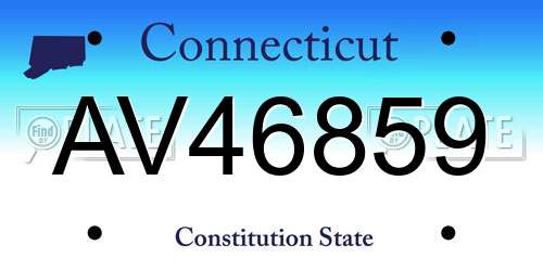 AV46859 Connecticut License Plate