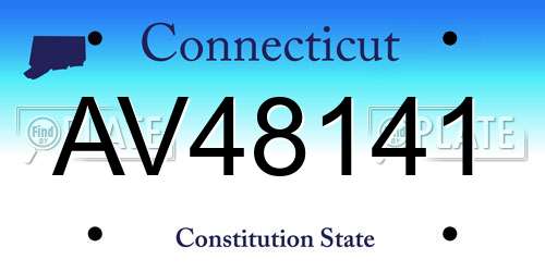 AV48141 Connecticut License Plate