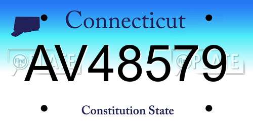 AV48579 Connecticut License Plate