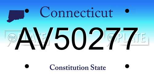 AV50277 Connecticut License Plate