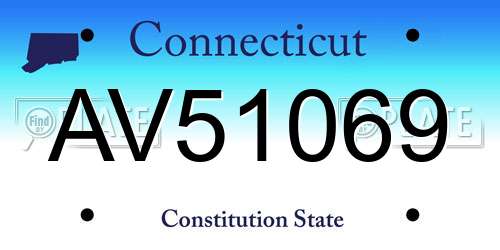 AV51069 Connecticut License Plate