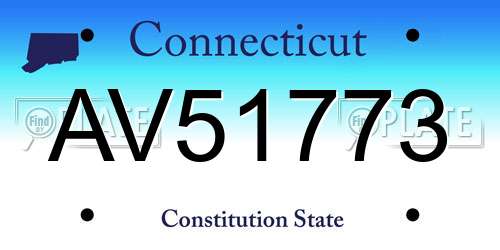 AV51773 Connecticut License Plate