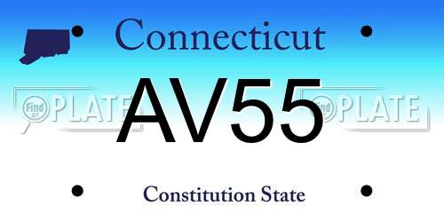 AV55 Connecticut License Plate