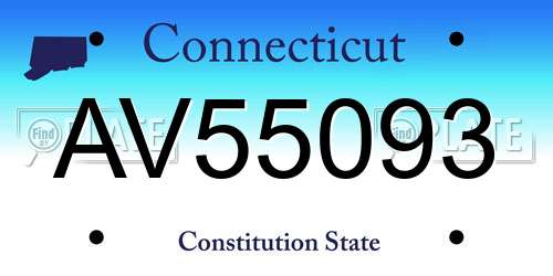 AV55093 Connecticut License Plate