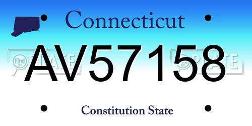 AV57158 Connecticut License Plate