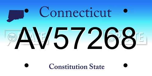 AV57268 Connecticut License Plate