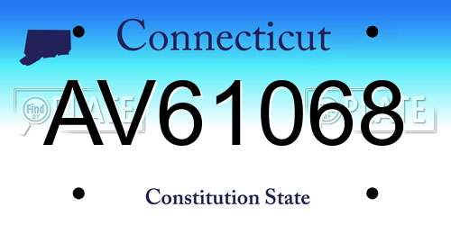 AV61068 Connecticut License Plate