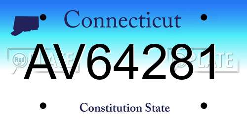 AV64281 Connecticut License Plate