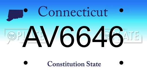 AV6646 Connecticut License Plate