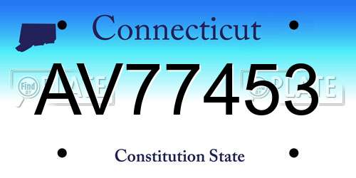 AV77453 Connecticut License Plate