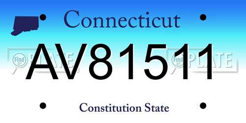 AV81511 Connecticut License Plate