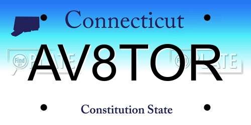 AV8TOR Connecticut License Plate