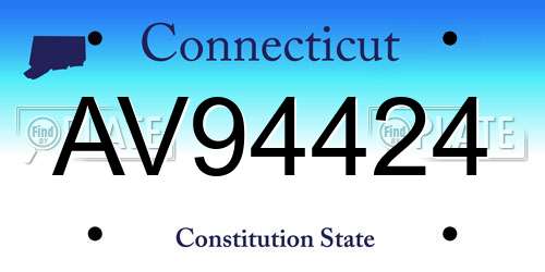 AV94424 Connecticut License Plate