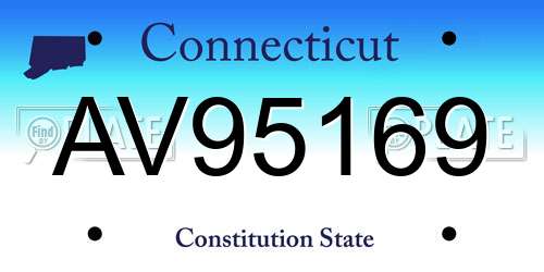 AV95169 Connecticut License Plate