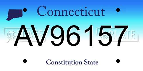 AV96157 Connecticut License Plate